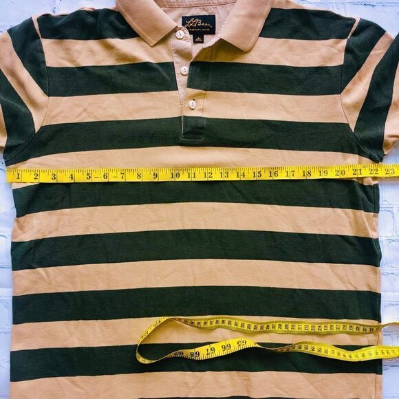 𝅺PRISTINE Vintage Mens Large PL Bean Striped Polo Shirt - Picture 6 of 7